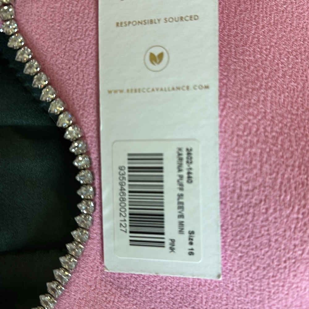 NEW REBECCA VALLANCE karina puff sleeve mini dress in pink - Picture 2 of 3
